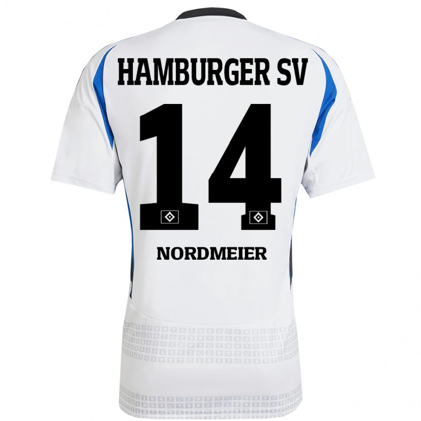 Danxen Herren Quentin Nordmeier #14 Weiß Blau Heimtrikot Trikot 2024/25 T-Shirt Schweiz