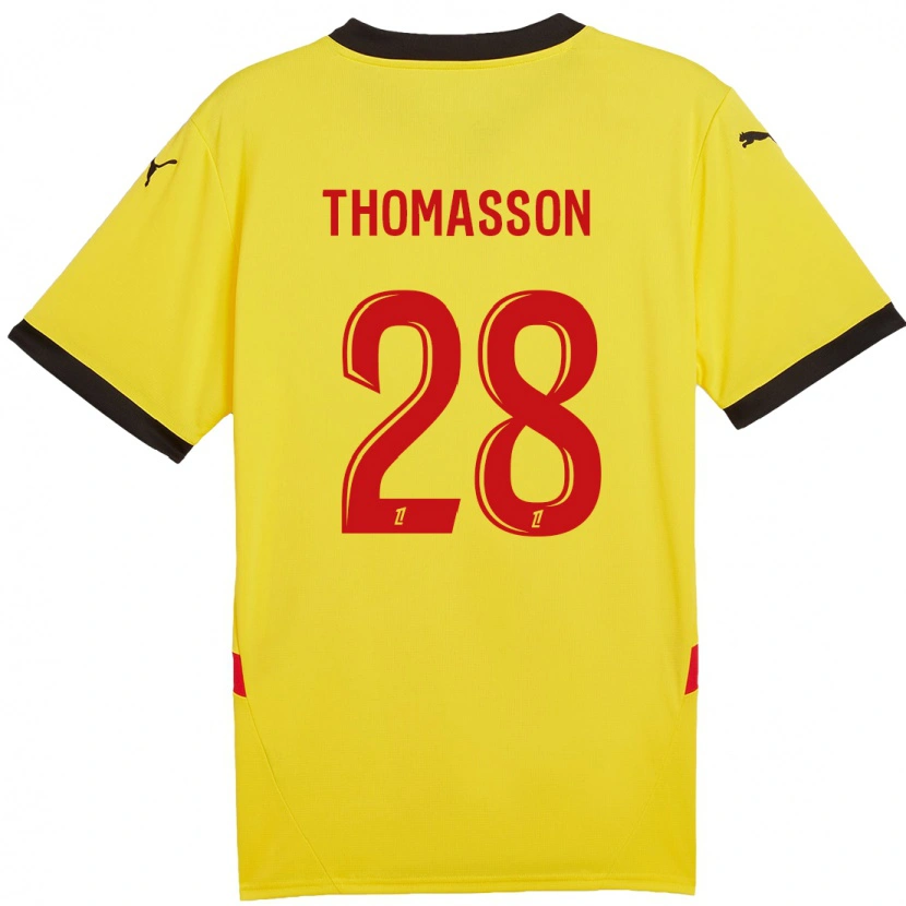 Danxen Herren Adrien Thomasson #28 Gelb Rot Heimtrikot Trikot 2024/25 T-Shirt Schweiz