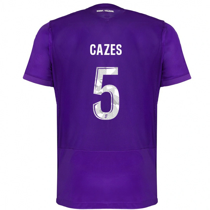 Danxen Herren Manon Cazes #5 Violett Weiß Heimtrikot Trikot 2024/25 T-Shirt Schweiz