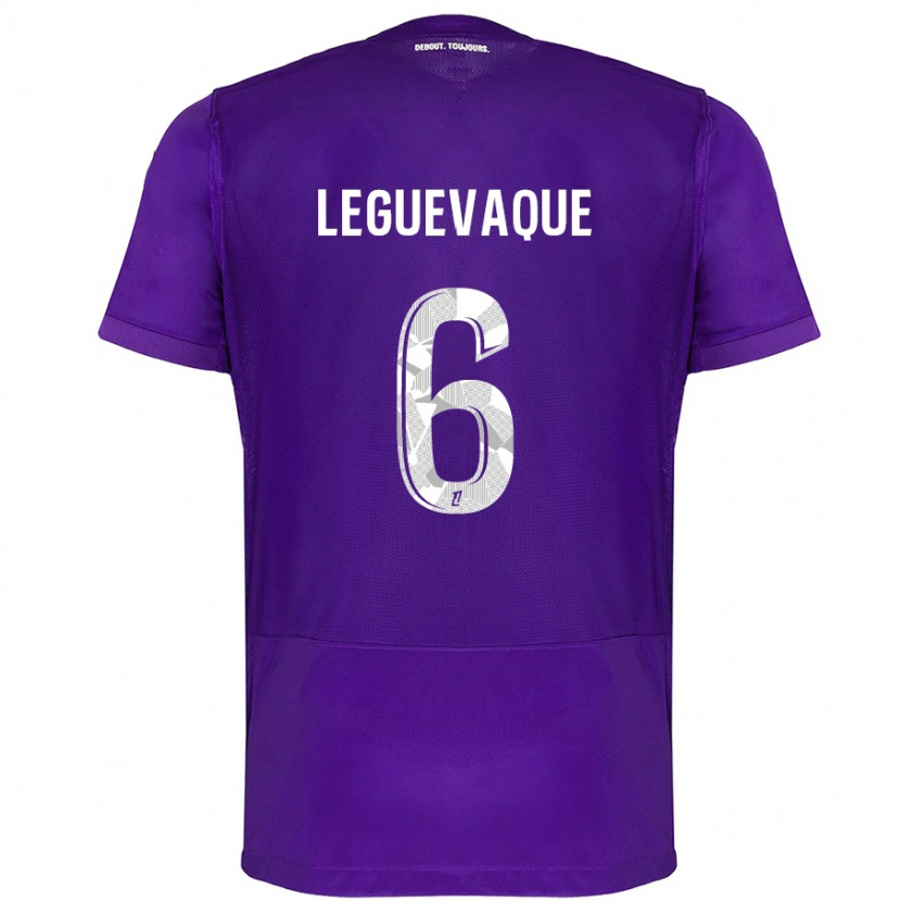 Danxen Herren Laurie Leguevaque #6 Violett Weiß Heimtrikot Trikot 2024/25 T-Shirt Schweiz