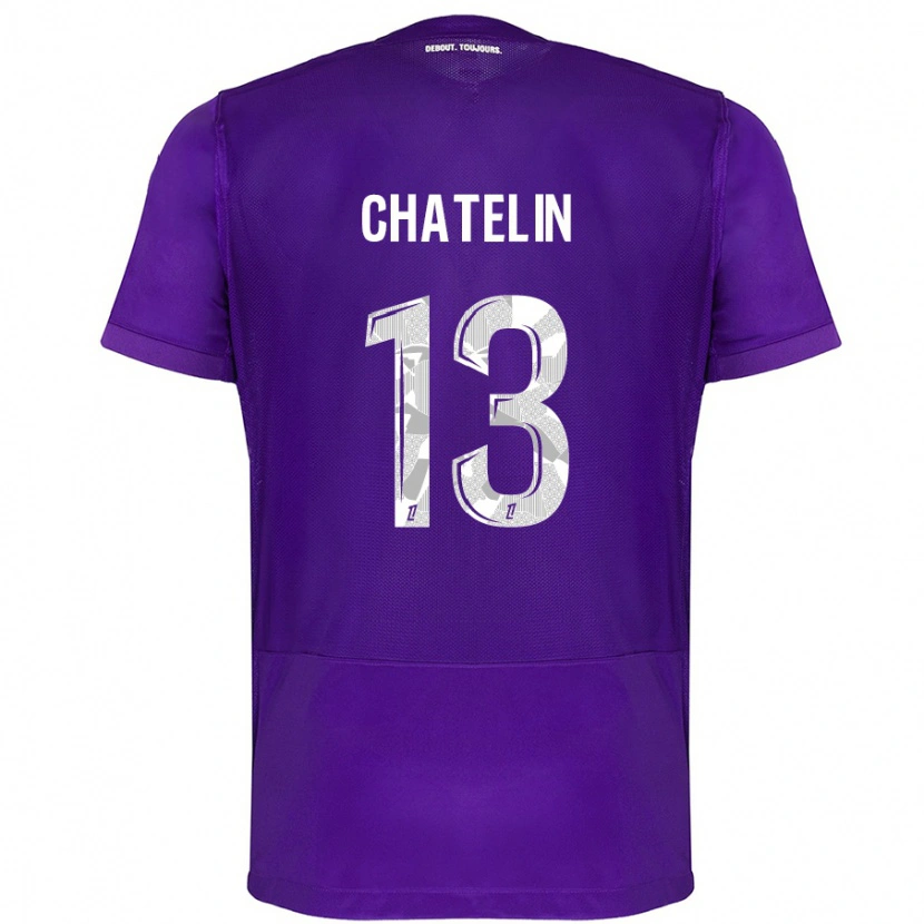 Danxen Herren Delphin Chatelin #13 Violett Weiß Heimtrikot Trikot 2024/25 T-Shirt Schweiz