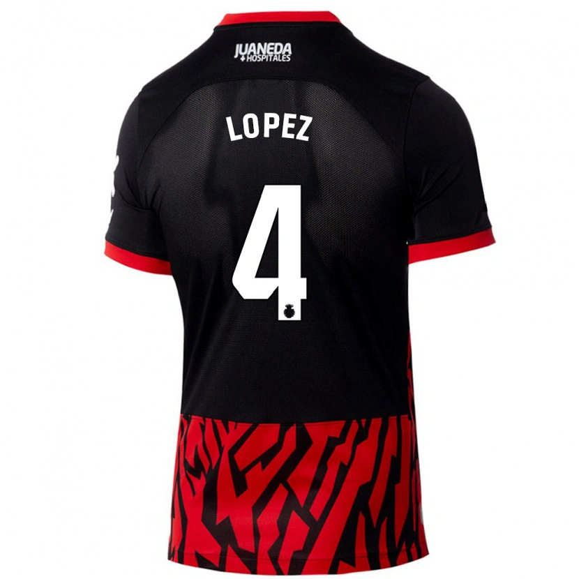 Danxen Herren David López #4 Schwarz Rot Heimtrikot Trikot 2024/25 T-Shirt Schweiz