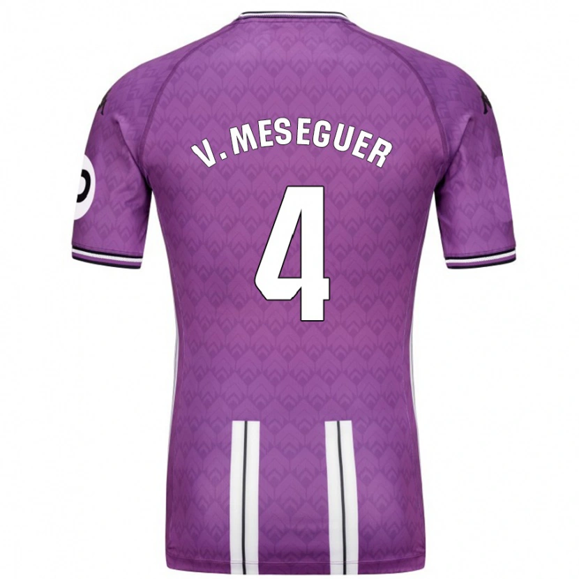 Danxen Herren Víctor Meseguer #4 Violett Weiß Heimtrikot Trikot 2024/25 T-Shirt Schweiz