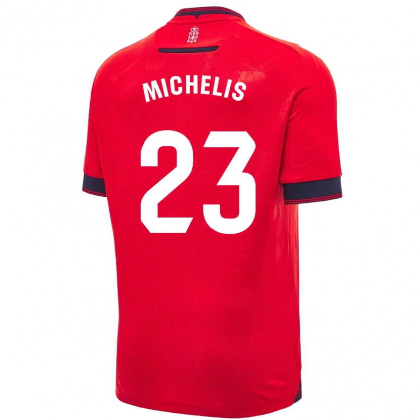 Danxen Herren Nikolaos Michelis #23 Rot Weiß Heimtrikot Trikot 2024/25 T-Shirt Schweiz