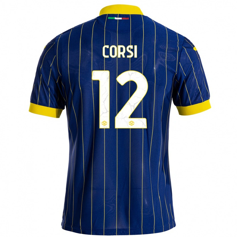 Danxen Herren Sara Corsi #12 Blau Gelb Heimtrikot Trikot 2024/25 T-Shirt Schweiz