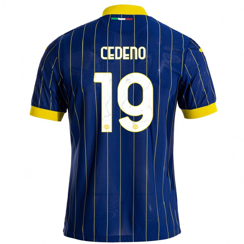 Danxen Herren Lineth Cedeno #19 Blau Gelb Heimtrikot Trikot 2024/25 T-Shirt Schweiz