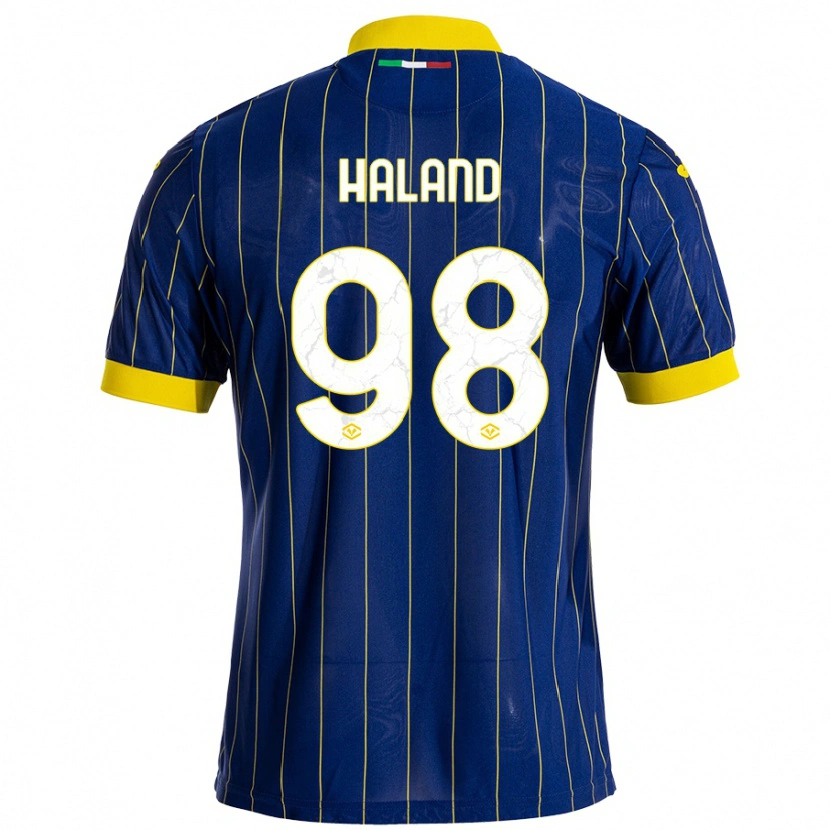 Danxen Herren Benedicte Iversen Håland #98 Blau Gelb Heimtrikot Trikot 2024/25 T-Shirt Schweiz