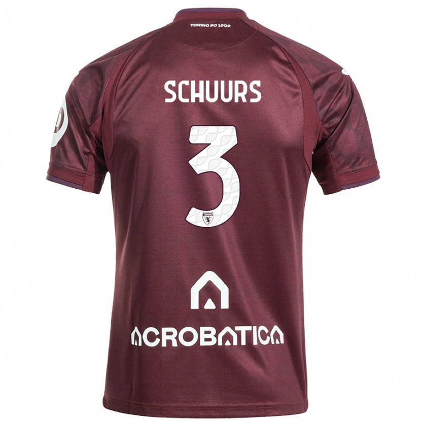 Danxen Herren Perr Schuurs #3 Kastanienbraun Weiß Heimtrikot Trikot 2024/25 T-Shirt Schweiz