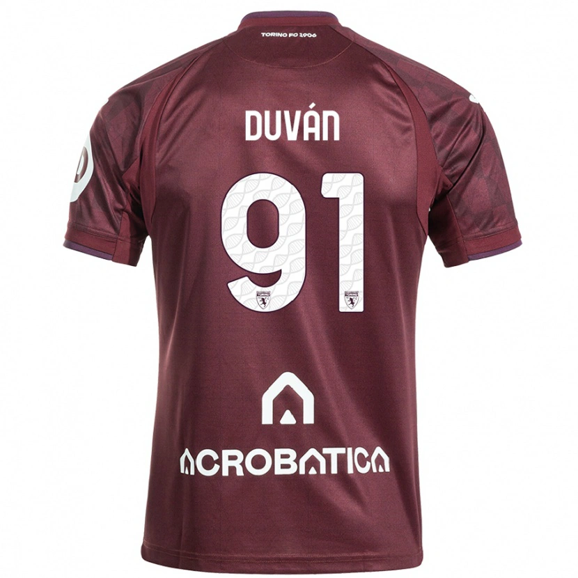 Danxen Herren Duván Zapata #91 Kastanienbraun Weiß Heimtrikot Trikot 2024/25 T-Shirt Schweiz