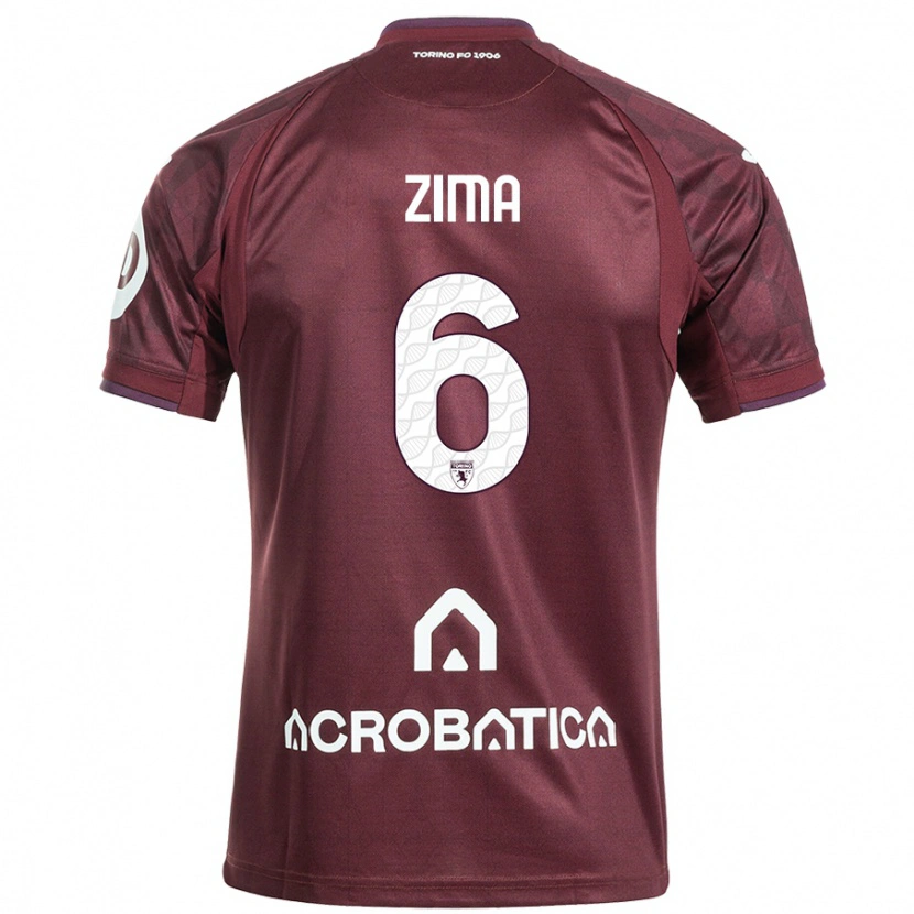 Danxen Herren David Zima #6 Kastanienbraun Weiß Heimtrikot Trikot 2024/25 T-Shirt Schweiz