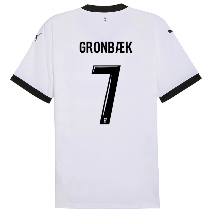 Danxen Herren Albert Grønbaek #7 Weiß Schwarz Auswärtstrikot Trikot 2024/25 T-Shirt Schweiz