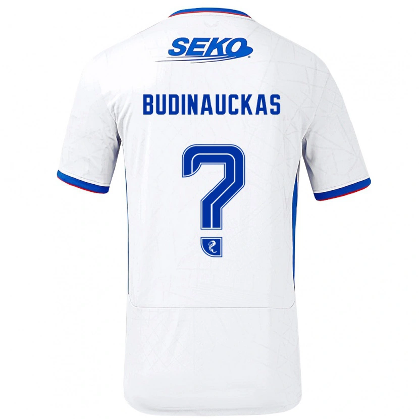 Danxen Herren Lewis Budinauckas #0 Weiß Blau Auswärtstrikot Trikot 2024/25 T-Shirt Schweiz