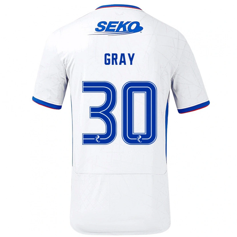 Danxen Herren Georgia Gray #30 Weiß Blau Auswärtstrikot Trikot 2024/25 T-Shirt Schweiz