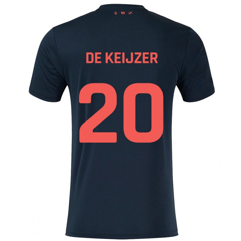 Danxen Herren Lotje De Keijzer #20 Schwarz Rot Auswärtstrikot Trikot 2024/25 T-Shirt Schweiz