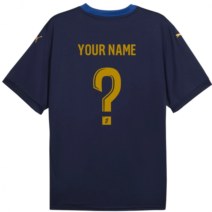Danxen Herren Ihren Namen #0 Marineblau Gold Auswärtstrikot Trikot 2024/25 T-Shirt Schweiz