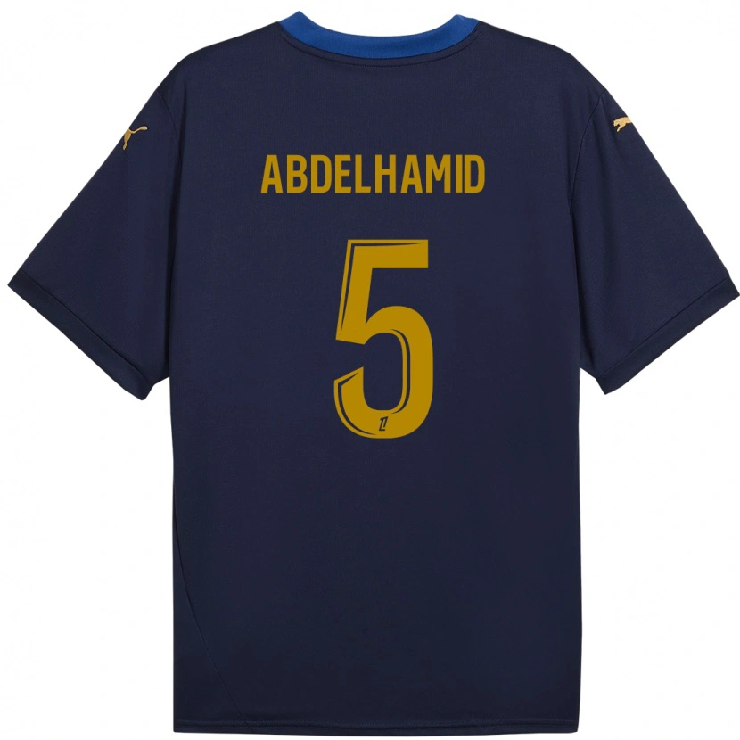 Danxen Herren Yunis Abdelhamid #5 Marineblau Gold Auswärtstrikot Trikot 2024/25 T-Shirt Schweiz