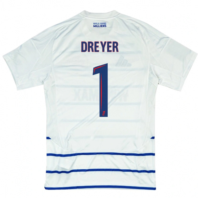 Danxen Herren Matthieu Dreyer #1 Weiß Blau Auswärtstrikot Trikot 2024/25 T-Shirt Schweiz