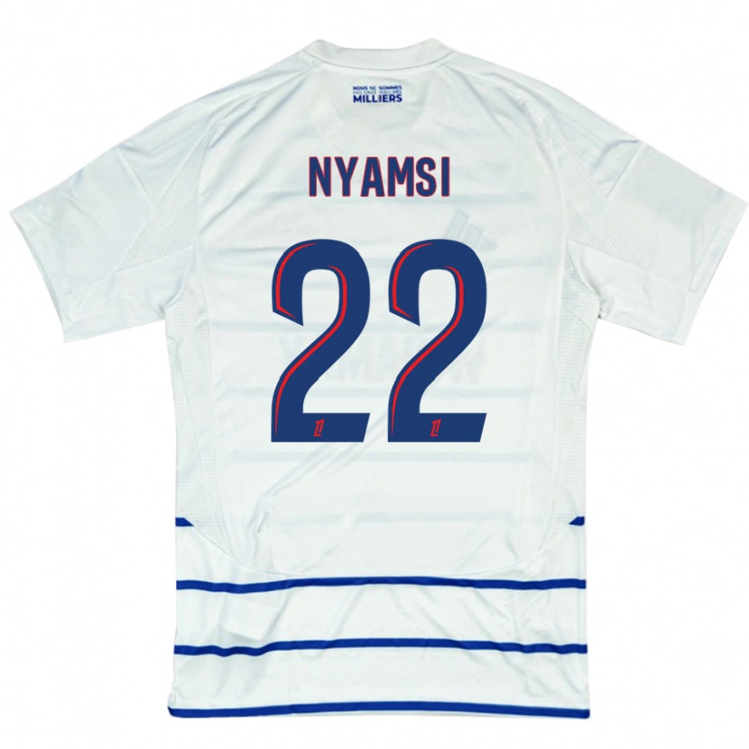 Danxen Herren Gerzino Nyamsi #22 Weiß Blau Auswärtstrikot Trikot 2024/25 T-Shirt Schweiz