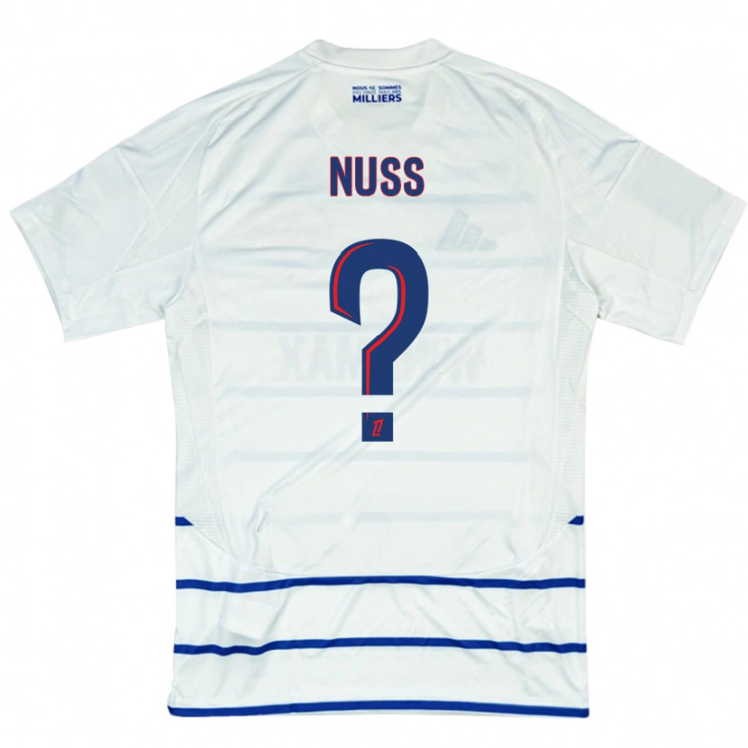 Danxen Herren Antoine Nuss #0 Weiß Blau Auswärtstrikot Trikot 2024/25 T-Shirt Schweiz