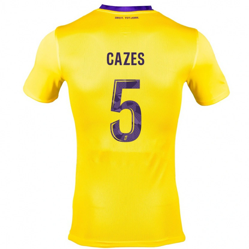 Danxen Herren Manon Cazes #5 Gelb Lila Auswärtstrikot Trikot 2024/25 T-Shirt Schweiz