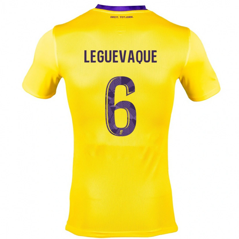 Danxen Herren Laurie Leguevaque #6 Gelb Lila Auswärtstrikot Trikot 2024/25 T-Shirt Schweiz