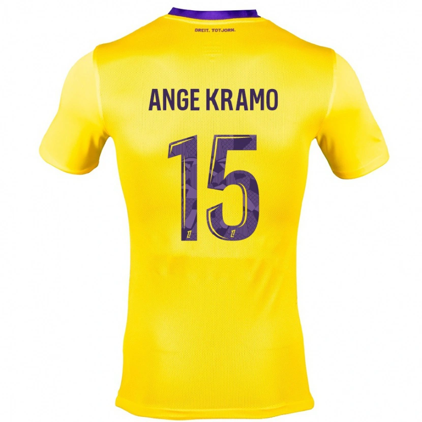 Danxen Herren Marie Ange Kramo #15 Gelb Lila Auswärtstrikot Trikot 2024/25 T-Shirt Schweiz