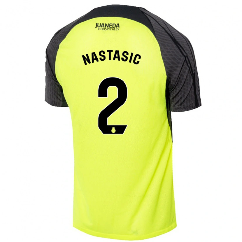 Danxen Herren Matija Nastasic #2 Fluoreszierend Grün Schwarz Auswärtstrikot Trikot 2024/25 T-Shirt Schweiz