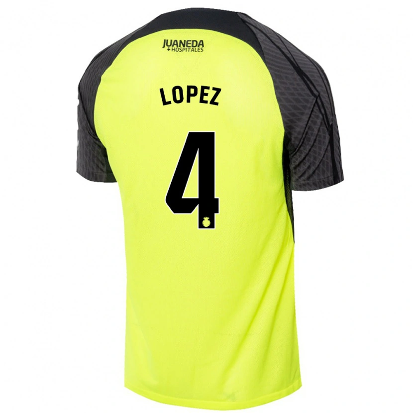 Danxen Herren David López #4 Fluoreszierend Grün Schwarz Auswärtstrikot Trikot 2024/25 T-Shirt Schweiz