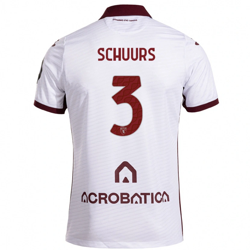 Danxen Herren Perr Schuurs #3 Weiß Kastanienbraun Auswärtstrikot Trikot 2024/25 T-Shirt Schweiz