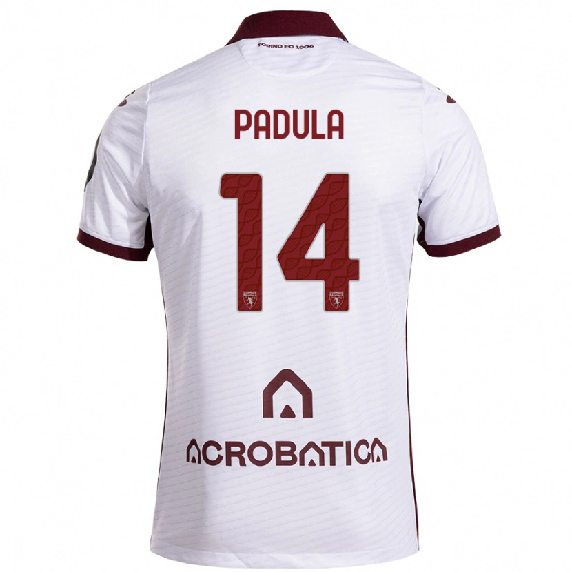 Danxen Herren Cristian Padula #14 Weiß Kastanienbraun Auswärtstrikot Trikot 2024/25 T-Shirt Schweiz