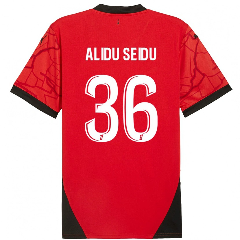 Danxen Damen Alidu Seidu #36 Rot Schwarz Heimtrikot Trikot 2024/25 T-Shirt Schweiz