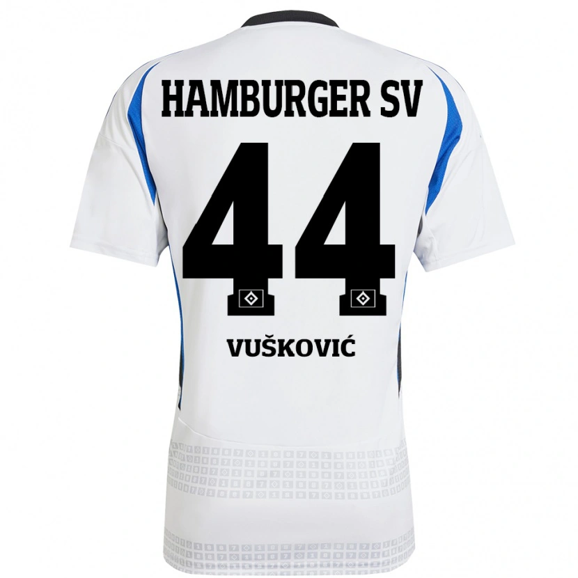Danxen Damen Mario Vuskovic #44 Weiß Blau Heimtrikot Trikot 2024/25 T-Shirt Schweiz