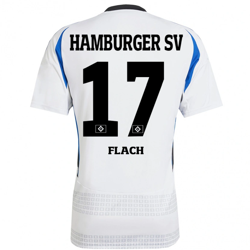 Danxen Damen Timon Flach #17 Weiß Blau Heimtrikot Trikot 2024/25 T-Shirt Schweiz