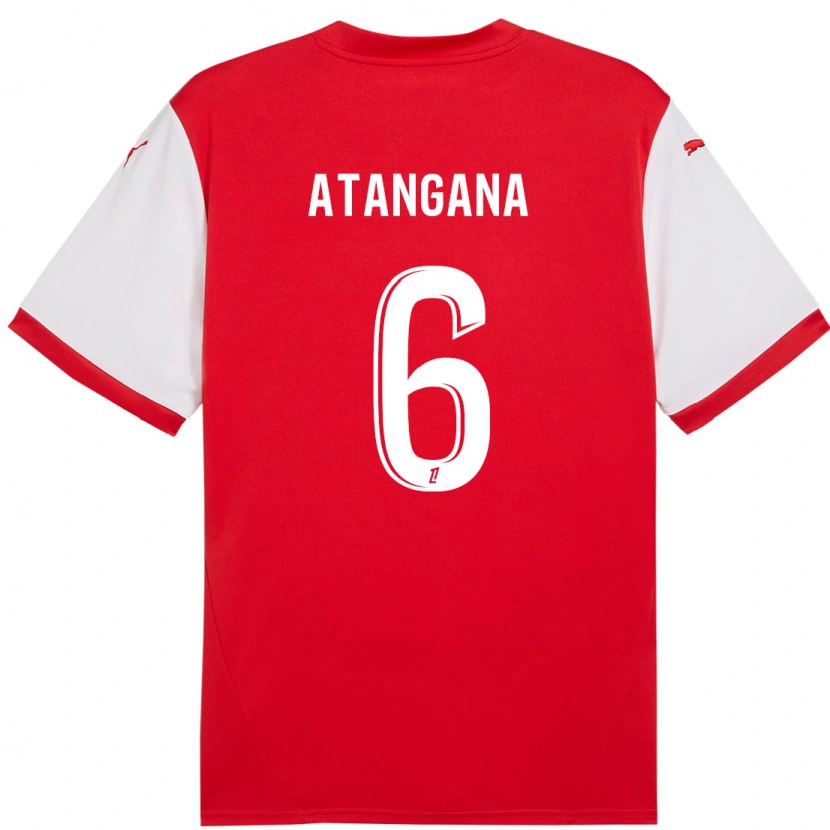 Danxen Damen Valentin Atangana #6 Rot Weiß Heimtrikot Trikot 2024/25 T-Shirt Schweiz