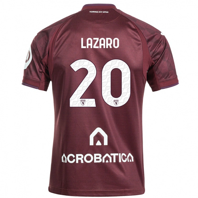 Danxen Damen Valentino Lazaro #20 Kastanienbraun Weiß Heimtrikot Trikot 2024/25 T-Shirt Schweiz