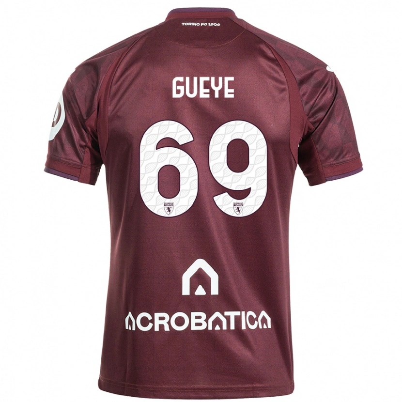 Danxen Damen Ousmane Gueye #69 Kastanienbraun Weiß Heimtrikot Trikot 2024/25 T-Shirt Schweiz