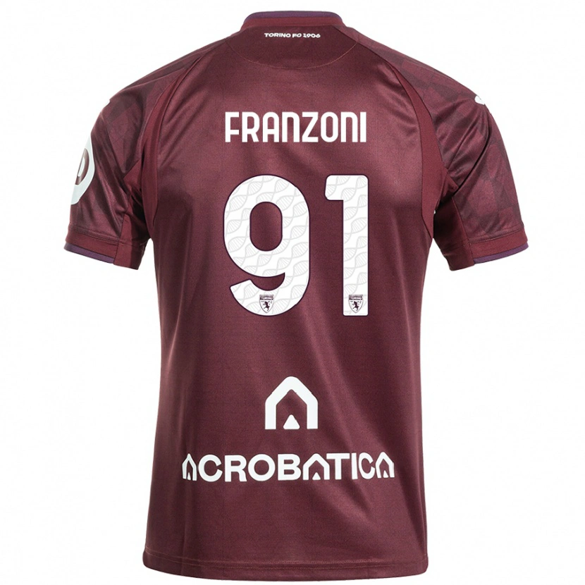 Danxen Damen Nicolò Franzoni #91 Kastanienbraun Weiß Heimtrikot Trikot 2024/25 T-Shirt Schweiz