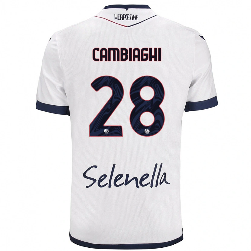Danxen Damen Nicolò Cambiaghi #28 Weiß Königsblau Auswärtstrikot Trikot 2024/25 T-Shirt Schweiz