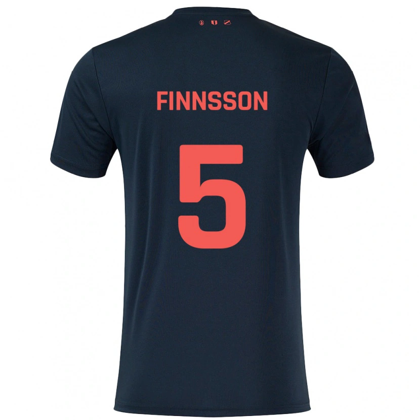 Danxen Damen Kolbeinn Finnsson #5 Schwarz Rot Auswärtstrikot Trikot 2024/25 T-Shirt Schweiz