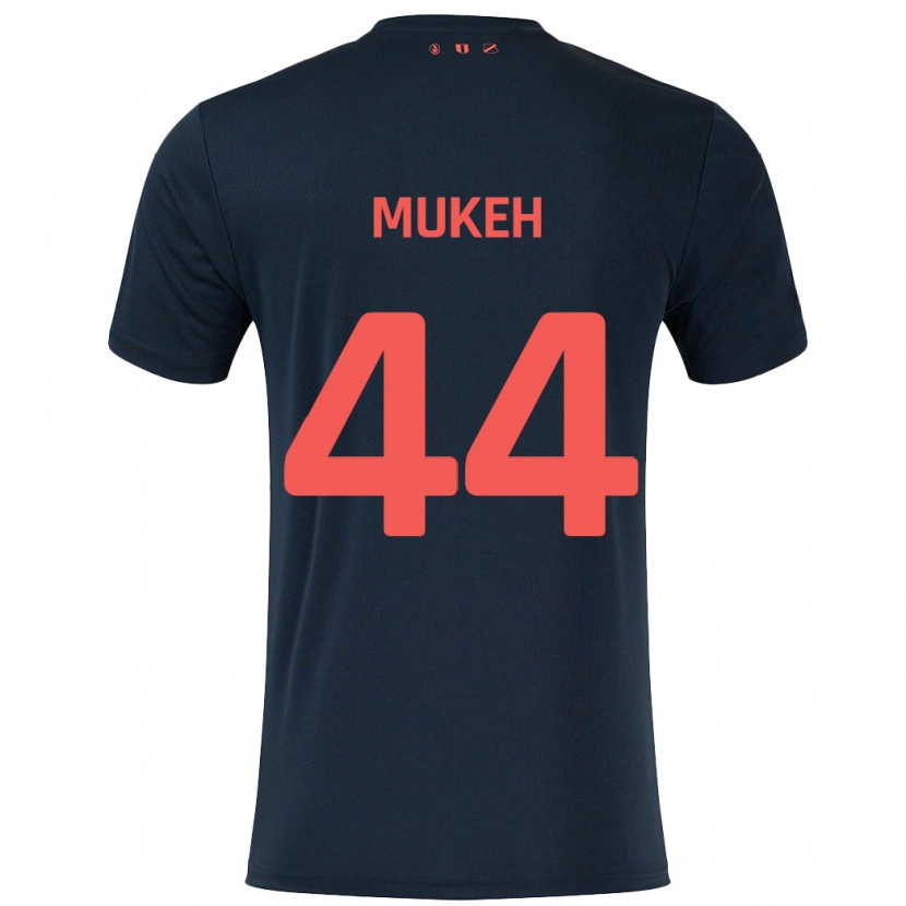 Danxen Damen Joshua Mukeh #44 Schwarz Rot Auswärtstrikot Trikot 2024/25 T-Shirt Schweiz