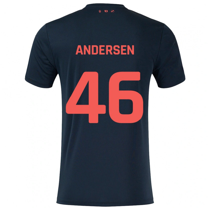 Danxen Damen Silas Andersen #46 Schwarz Rot Auswärtstrikot Trikot 2024/25 T-Shirt Schweiz
