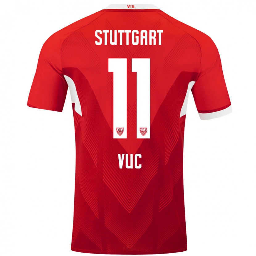 Danxen Damen Patrick Vuc #11 Rot Weiß Auswärtstrikot Trikot 2024/25 T-Shirt Schweiz