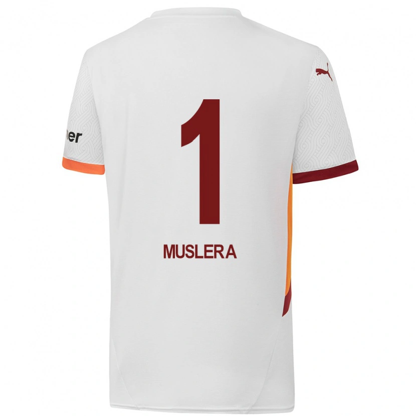 Danxen Damen Fernando Muslera #1 Weiß Gelb Rot Auswärtstrikot Trikot 2024/25 T-Shirt Schweiz