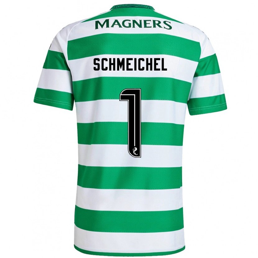 Danxen Kinder Kasper Schmeichel #1 Grün Weiß Heimtrikot Trikot 2024/25 T-Shirt Schweiz