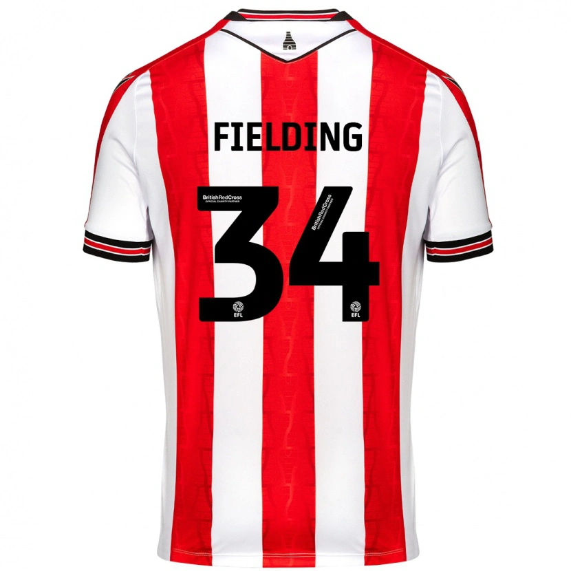 Danxen Kinder Frank Fielding #34 Rot Weiß Heimtrikot Trikot 2024/25 T-Shirt Schweiz