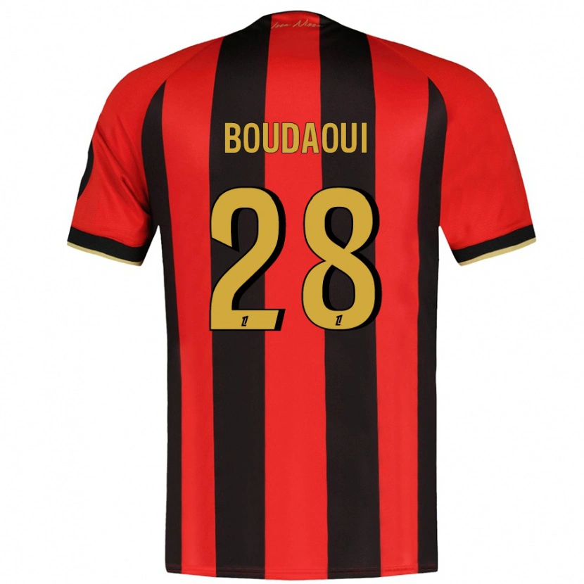 Danxen Kinder Hicham Boudaoui #28 Rot Schwarz Heimtrikot Trikot 2024/25 T-Shirt Schweiz