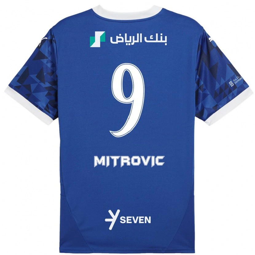 Danxen Kinder Aleksandar Mitrović #9 Dunkelblau Weiß Heimtrikot Trikot 2024/25 T-Shirt Schweiz