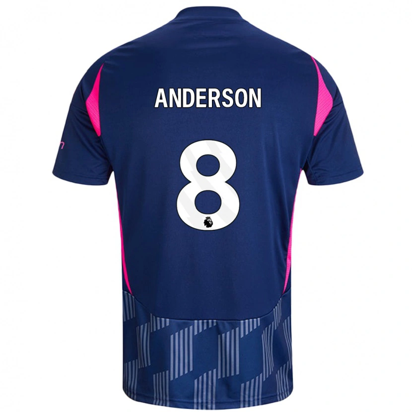 Danxen Kinder Elliot Anderson #8 Königsblau Rosa Auswärtstrikot Trikot 2024/25 T-Shirt Schweiz