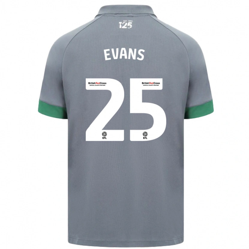 Danxen Kinder Kieron Evans #25 Dunkelgrau Auswärtstrikot Trikot 2024/25 T-Shirt Schweiz