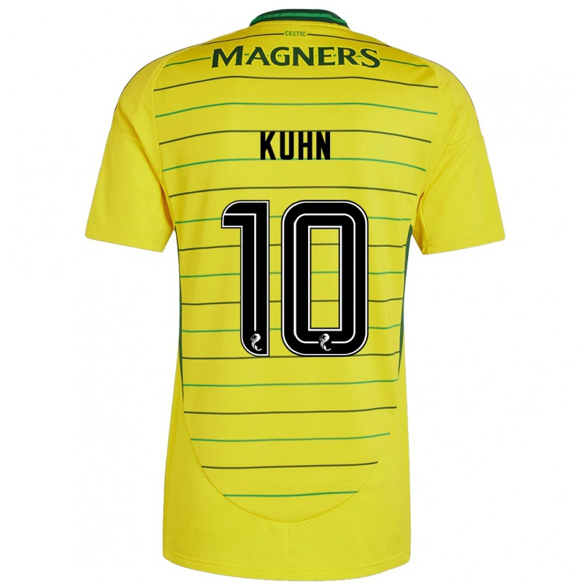 Danxen Kinder Nicolas Kühn #10 Gelb Auswärtstrikot Trikot 2024/25 T-Shirt Schweiz